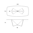 Esszimmertischplatte aus matt Keramik und Metallbeinen - Monacco Viadurini