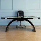 Moderner Schreibtisch mit Glasplatte, hergestellt in Italien, Pontida Viadurini