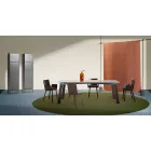 Moderner Wohnzimmertisch aus Stahl mit Design-Marmorplatte - Aronte Viadurini