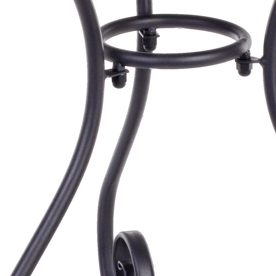 Runder Gartentisch im Shabby-Chic-Stil aus lackiertem Stahl – Verzauberung Viadurini