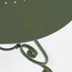 Runder Gartentisch im Shabby-Chic-Stil aus lackiertem Stahl – Verzauberung Viadurini