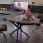 Runder Esstisch ausziehbar bis 165 cm mit Keramikplatte - Pistolero Viadurini