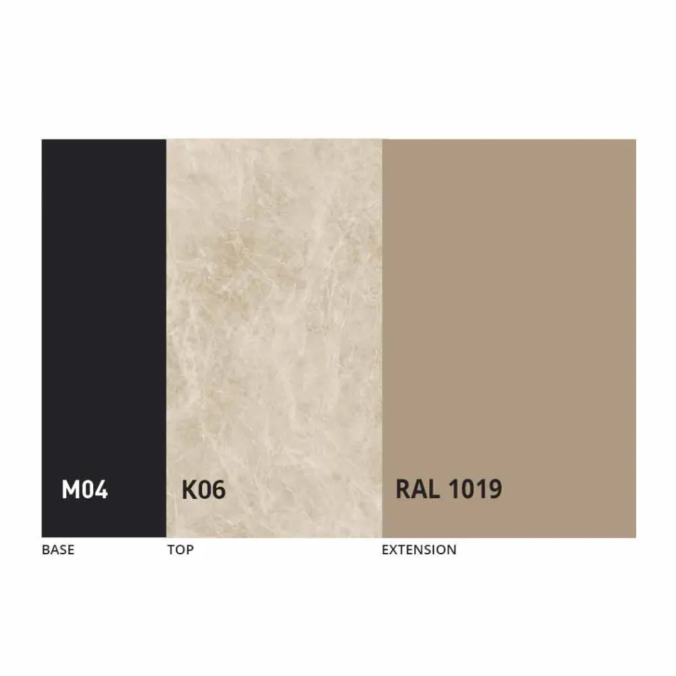 Runder Esstisch ausziehbar bis 165 cm mit Keramikplatte - Pistolero Viadurini