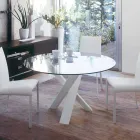 Runder Designtisch d.120 Kristallplatte made in Italy Cristal Viadurini
