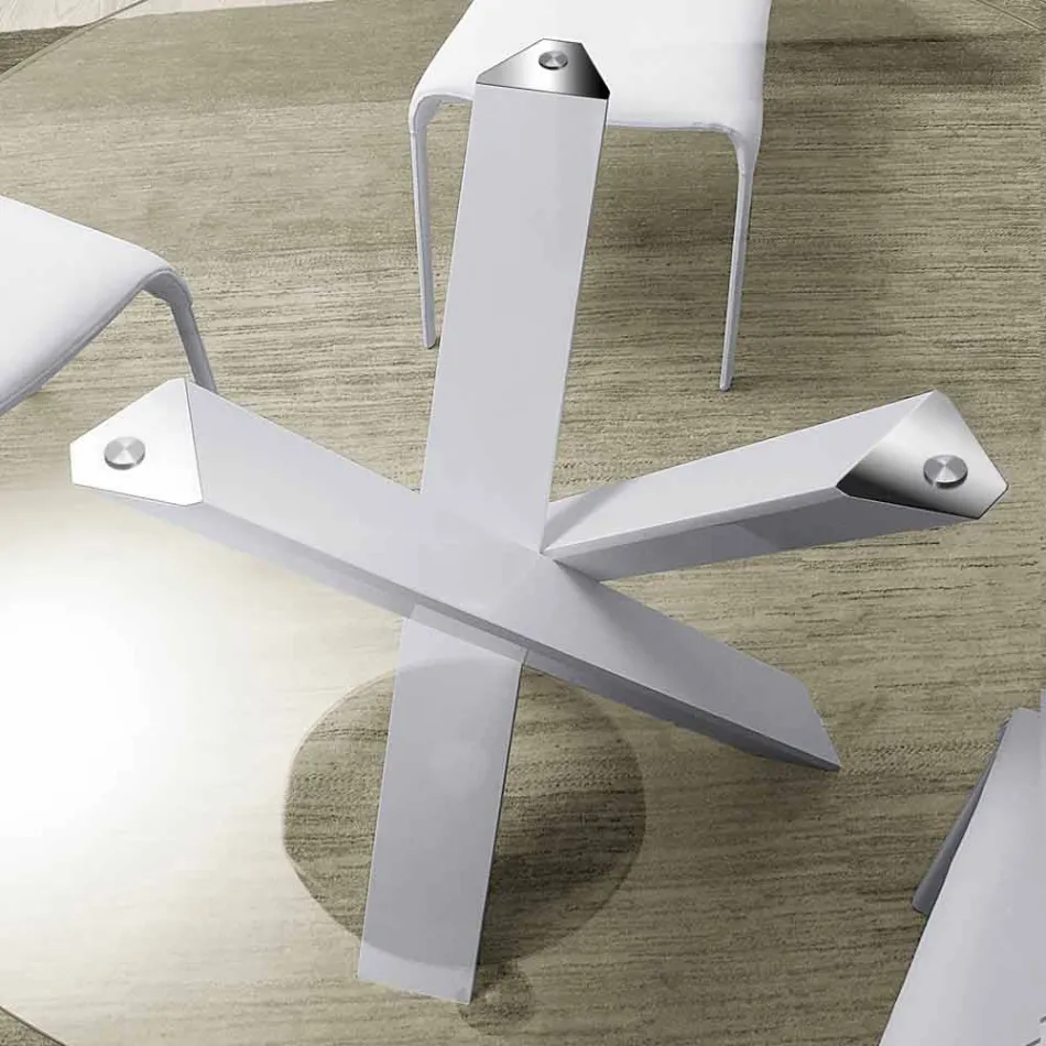 Runder Designtisch d.120 Kristallplatte made in Italy Cristal Viadurini