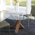 Runder Designtisch D 150 mit Kristallplatte made in Italy Cristal