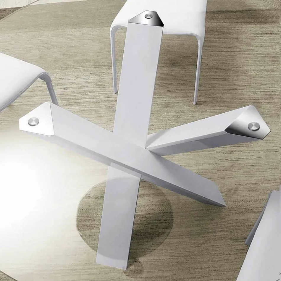 Runder Designtisch d.160 Kristallplatte made in Italy Cristal Viadurini