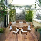 Runder Tisch mit Drehplatte aus Teak und Massivholz für Innen und Außen Viadurini