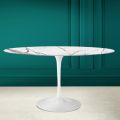 Tulip Eero Saarinen H 73 Ovaler Tisch aus unsichtbarer, ausgewählter Keramik, hergestellt in Italien – Scharlachrot