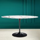 Tulpentisch Eero Saarine H 73 Oval aus unsichtbarer, ausgewählter Keramik, hergestellt in Italien – Scharlachrot Viadurini