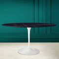 Tulip Eero Saarinen H 73 Ovaler Tisch aus Keramik Noir Laurent, hergestellt in Italien – Scharlachrot