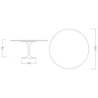 Eero Saarine Tulip Tisch H 74 mit runder Platte aus Verde Alpi Marmor - Scharlachrot Viadurini