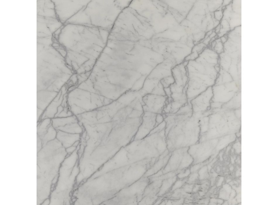 Tulpentisch Eero Saarinen H 73 mit runder Platte aus Carrara Statuarietto-Marmor Viadurini