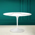 Tulpentisch Eero Saarinen H 73 aus Calacatta Michelangelo Made in Italy - Scharlachrot Viadurini