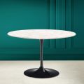 Tulip Tisch Eero Saarinen H 73 in Diamant Creme Keramik Made in Italy - Scharlachrot