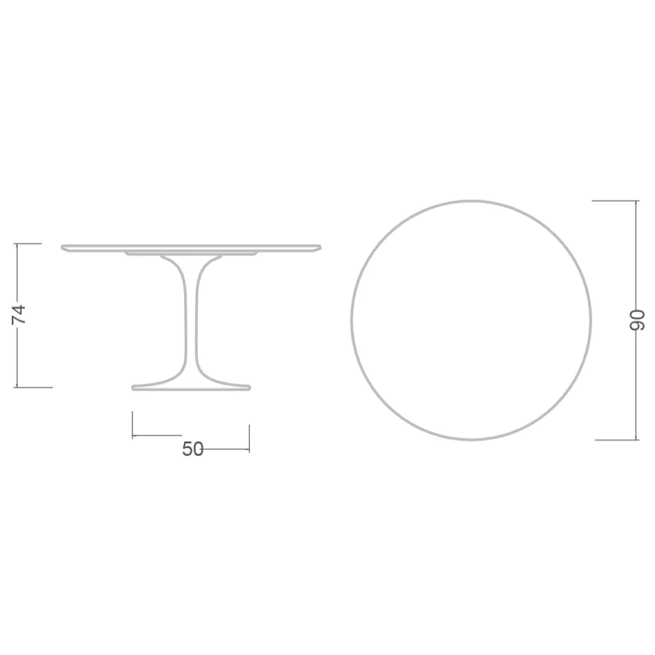 Tulpentisch Eero Saarinen H 73 aus Keramik Entzo Made in Italy - Scharlachrot Viadurini