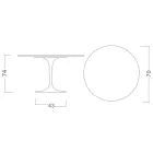 Tulpentisch Eero Saarinen H 73 aus unsichtbarer ausgewählter Keramik Made in Italy - Scharlachrot Viadurini