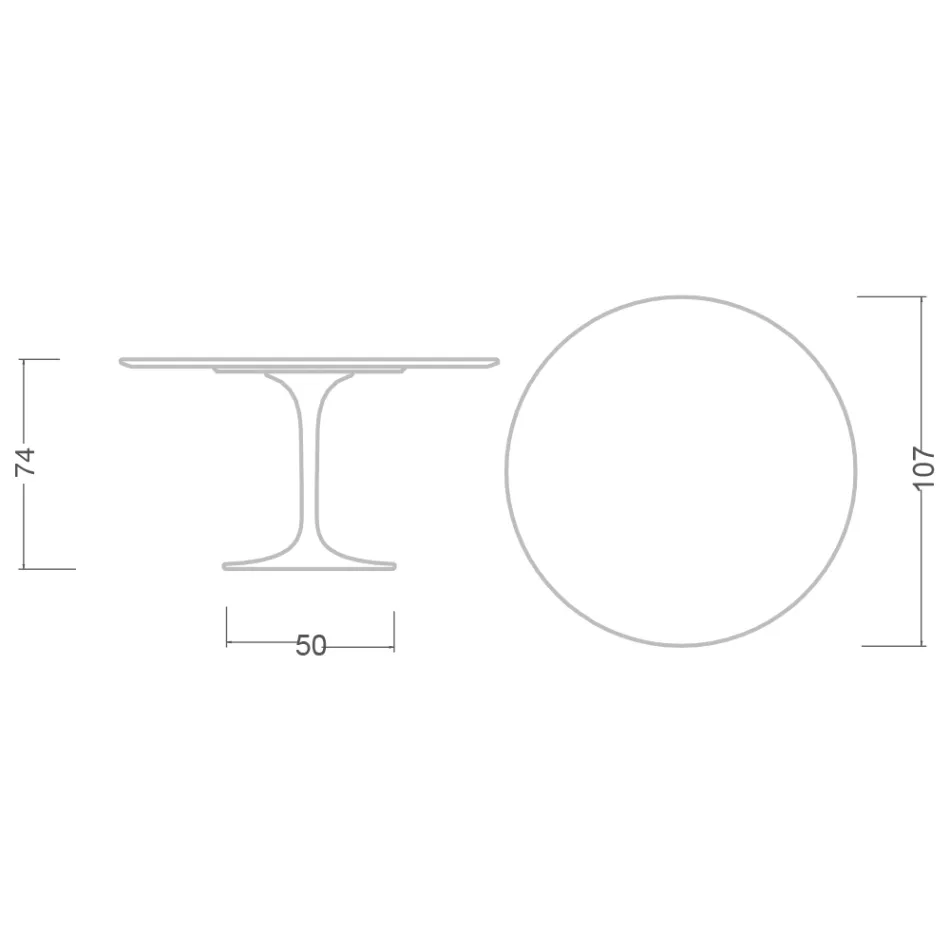 Tulpentisch Eero Saarinen H 73 aus Keramik Kira Made in Italy - Scharlachrot Viadurini