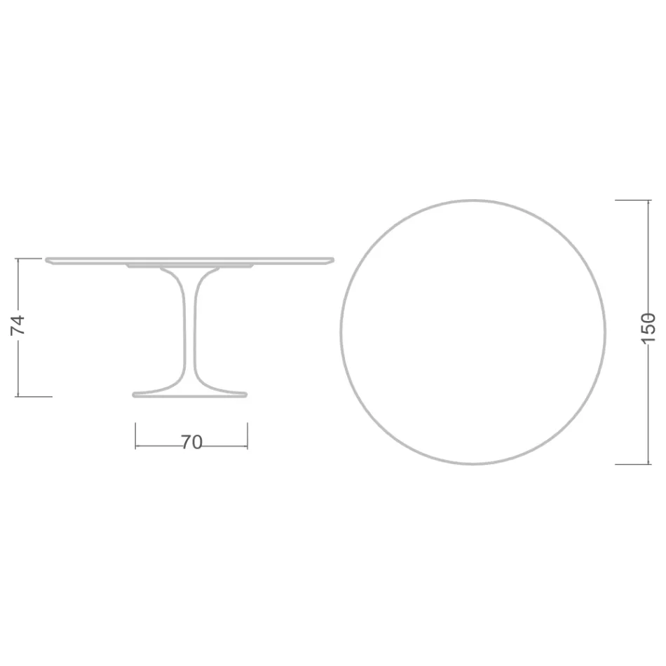 Tulpentisch Eero Saarinen H 73 aus Keramik Pietra Grau Made in Italy - Scharlachrot Viadurini