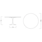 Tulpentisch Eero Saarinen H 73 aus Keramik Pietra Grau Made in Italy - Scharlachrot Viadurini