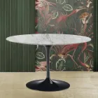 Tulpentisch Eero Saarinen H 73 aus Arabescato-Marmor Made in Italy Viadurini