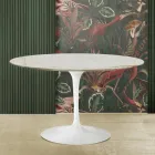 Eero Saarinen H 73 Tulip Tisch in Gold Caracatta Marmor Made in Italy Viadurini