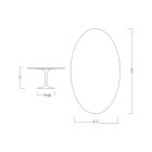 Tulpentisch Eero Saarinen H 73 Oval aus Keramik Diamantcreme Made in Italy – Scharlachrot Viadurini