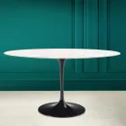 Tulpentisch Eero Saarinen H 73 Oval in Diamant Creme Keramik Made in Italy - Scharlachrot Viadurini