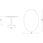 Tulpentisch Eero Saarinen H 73 Oval aus Entzo-Keramik, hergestellt in Italien – Scharlachrot Viadurini