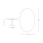 Tulpentisch Eero Saarinen H 73 Oval aus Kira-Keramik, hergestellt in Italien – Scharlachrot Viadurini