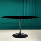 Tulpentisch Eero Saarinen H 73 Oval in absolutem Schwarz Keramik Made in Italy - Scharlachrot Viadurini