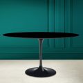 Tulpentisch Eero Saarinen H 74 Oval in absolutem Schwarz Keramik Made in Italy - Scharlachrot