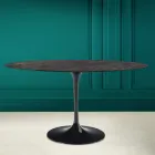 Tulpentisch Eero Saarinen H 73 Oval aus Keramik Noir Desire Made in Italy - Scharlachrot Viadurini