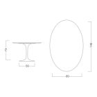 Tulpentisch Eero Saarinen H 73 Oval aus grauer Steinkeramik, hergestellt in Italien – Scharlachrot Viadurini