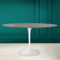 Tulpentisch Eero Saarinen H 74 Oval aus Keramik Pietra Grau Made in Italy - Scharlachrot