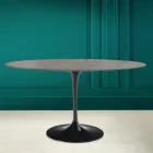 Tulpentisch Eero Saarinen H 73 Oval aus Keramik Pietra Grau Made in Italy - Scharlachrot Viadurini