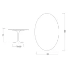 Tulpentisch Eero Saarinen H 73 Oval aus Keramik Rem Made in Italy - Scharlachrot Viadurini