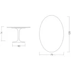 Tulpentisch Eero Saarinen H 73 Oval aus Keramik Rem Made in Italy - Scharlachrot Viadurini