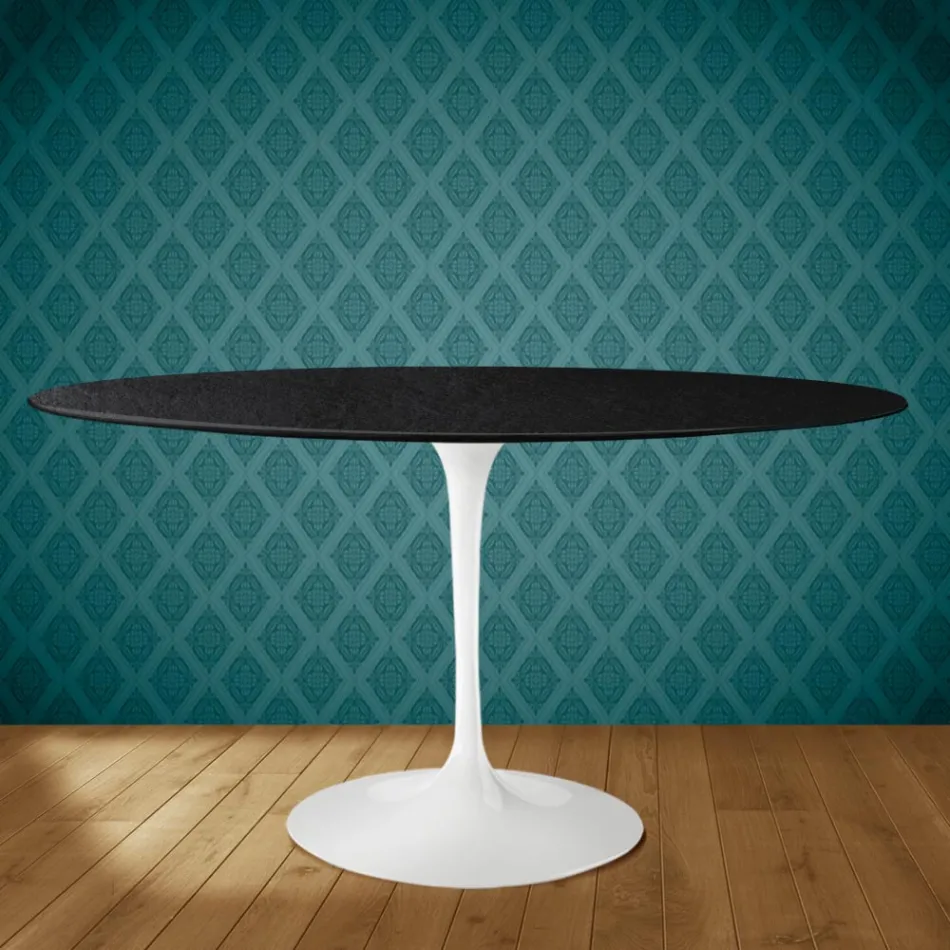 Tulpentisch Eero Saarinen H 73 Oval aus Keramik Sirius Made in Italy - Scharlachrot Viadurini