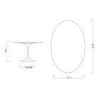 Tulpentisch Eero Saarinen H 73 Oval aus Statuenkeramik, hergestellt in Italien – Scharlachrot Viadurini