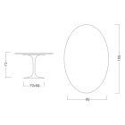 Tulpentisch Eero Saarinen H 73 Oval aus Statuenkeramik, hergestellt in Italien – Scharlachrot Viadurini