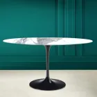 Tulpentisch Eero Saarinen H 73 Oval aus Statuario Altissimo Keramik Made in Italy - Scharlachrot Viadurini