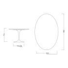 Tulpentisch Eero Saarinen H 73 Oval aus vollgeäderter Statuenkeramik – Scharlachrot Viadurini