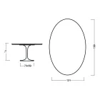 Tulpentisch Eero Saarinen H 73 Oval in Eiche Natur Made in Italy - Scharlachrot Viadurini