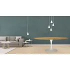 Tulpentisch Eero Saarinen H 73 Oval in Eiche Natur Made in Italy - Scharlachrot Viadurini