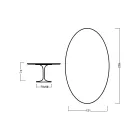 Tulpentisch Eero Saarinen H 73 Oval in Kirsche gebeizt Eiche Made in Italy - Scharlachrot Viadurini