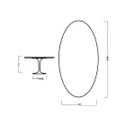 Tulpentisch Eero Saarinen H 73 Oval in Kirsche gebeizt Eiche Made in Italy - Scharlachrot Viadurini