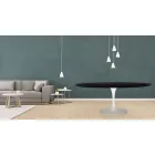 Tulpentisch Eero Saarinen H 73 Oval aus schwarz gebeizter Eiche Made in Italy - Scharlachrot Viadurini