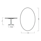 Eero Saarinen Tulpentisch H 73 Oval aus heller, nussbaumfarben gebeizter Eiche Made in Italy - Scharlachrot Viadurini