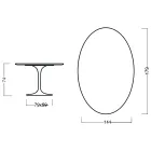 Eero Saarinen Tulpentisch H 73 Oval aus heller, nussbaumfarben gebeizter Eiche Made in Italy - Scharlachrot Viadurini